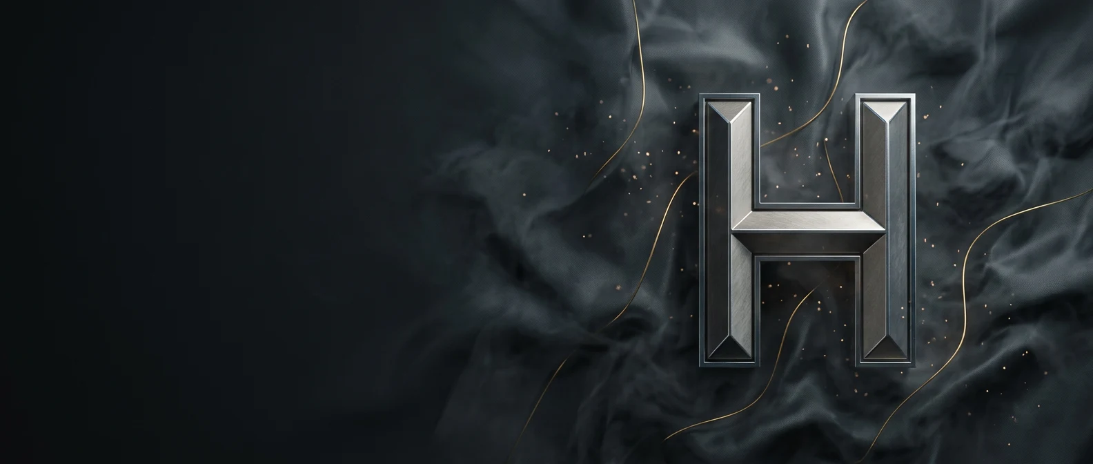 A metallic 'H' monogram represents Heera Moga, an instructional designer specialising in care and disability.
